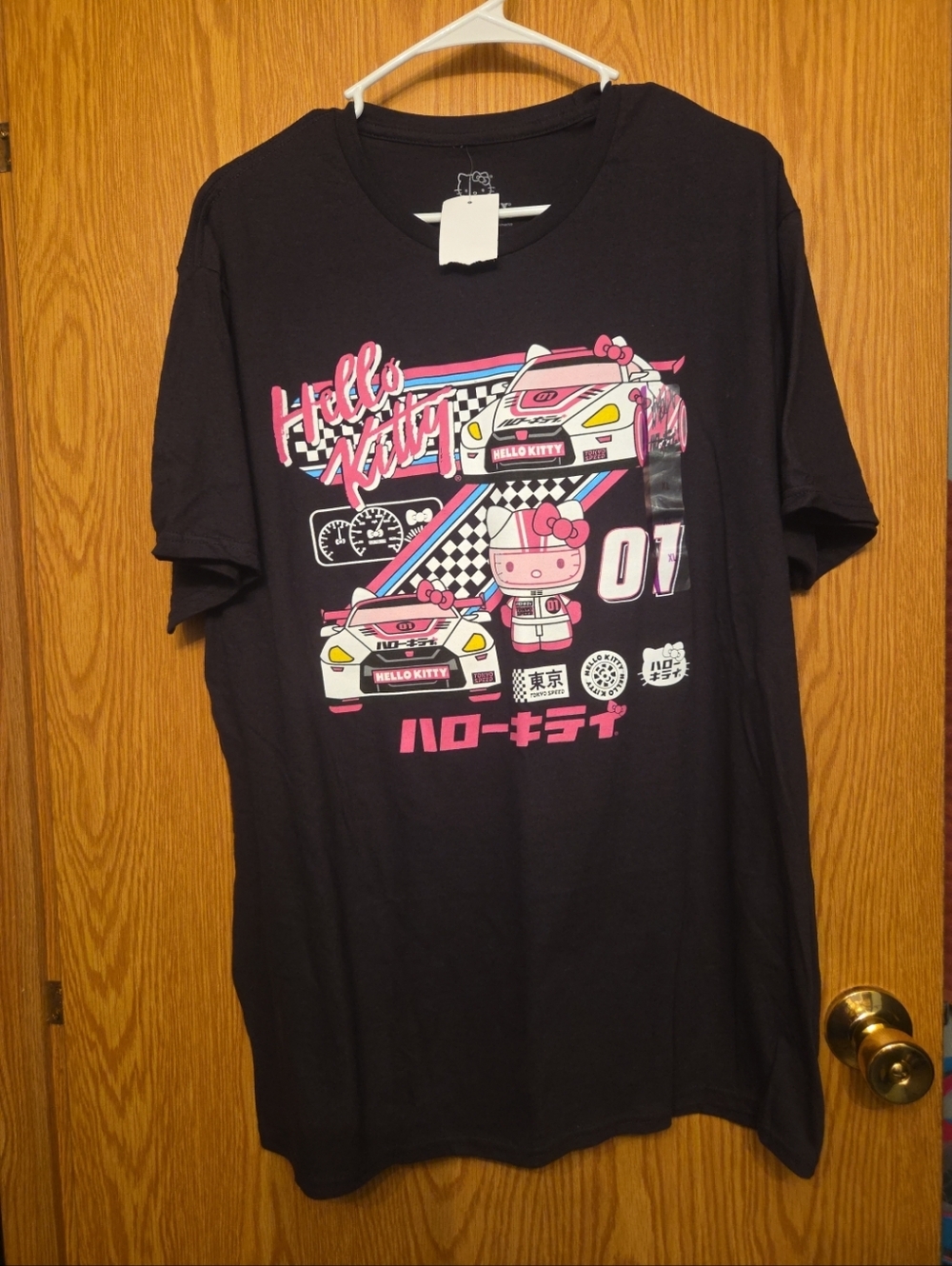 Hello Kitty - Adult XL Tokyo Speed #01 Japan Car Racing Black T-Shirt